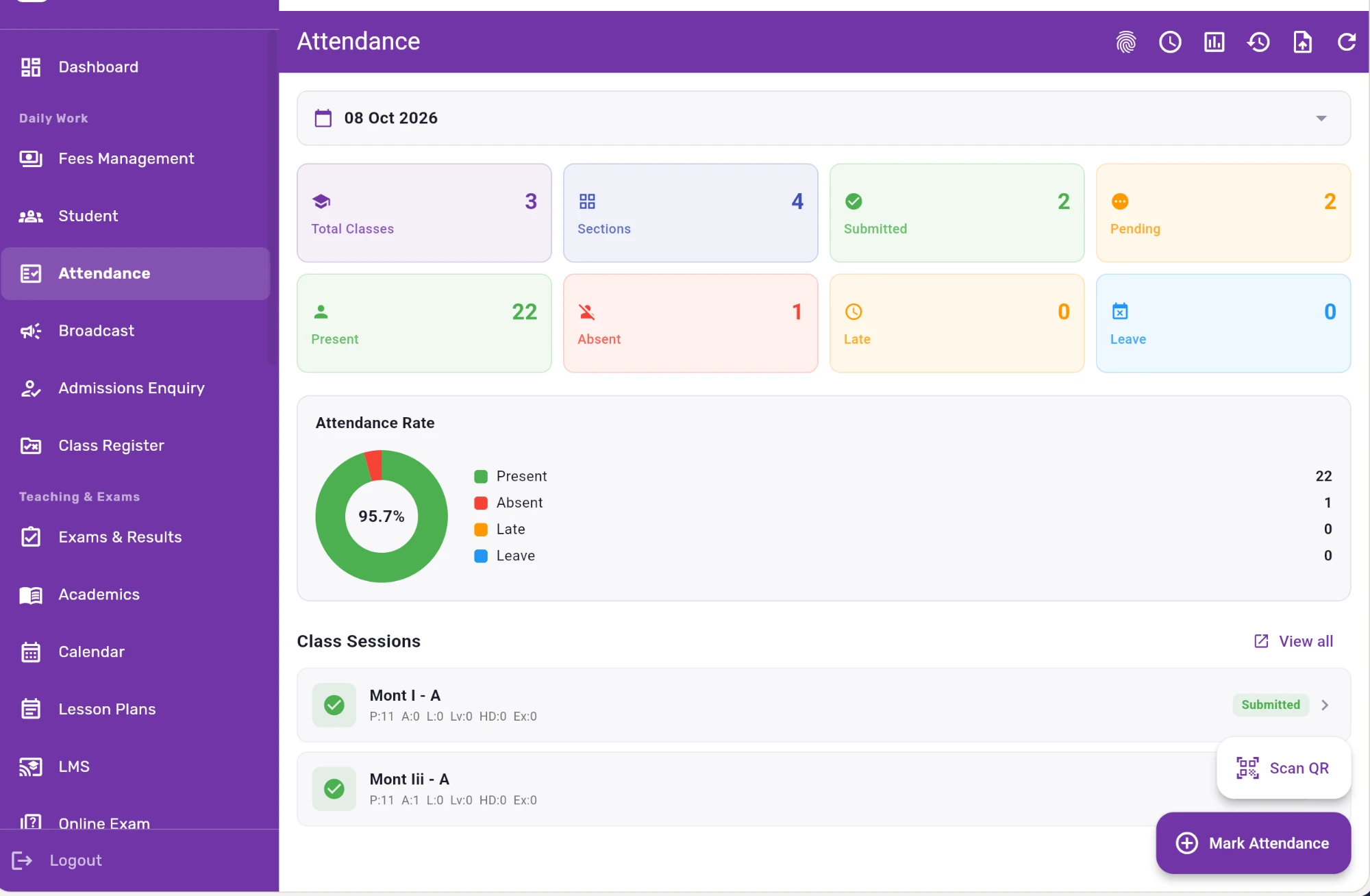 School Attendance Software India 2026 — SMS WhatsApp Alert to Parents — EduGradUP